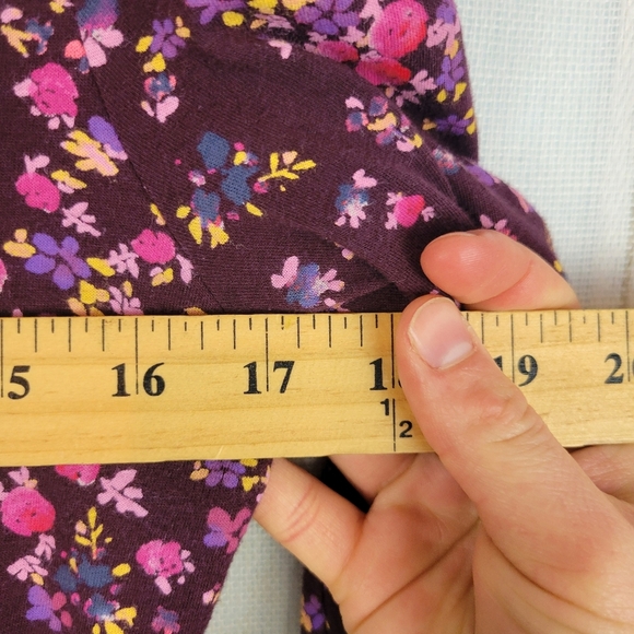 Gap Maternity Floral Soft Stretch Jersey Knit Dress Size Extra Small Maroon Pink - Picture 5 of 9